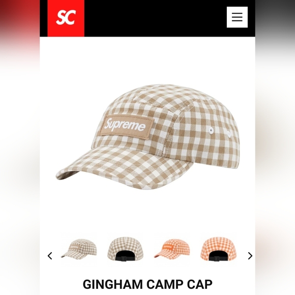 Supreme Gingham Twill Camp Cap *SS23* *NWT* - Picture 1 of 5